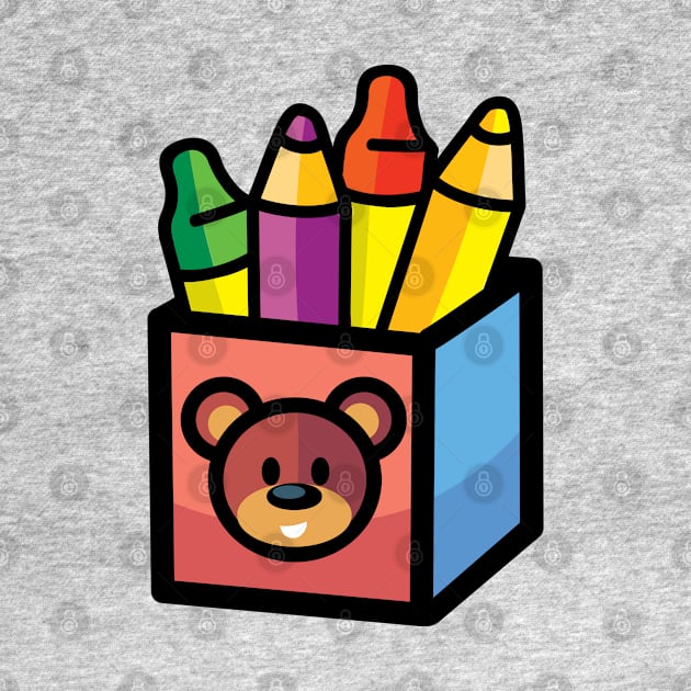 box of pencils with a bear's head by duxpavlic